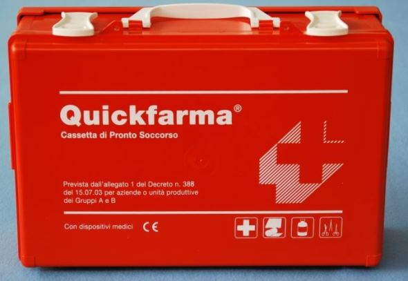 Cassetta Pronto Soccorso QUICK FARMA, Pacchetto medicazione D.Lgs. 388 All.  1